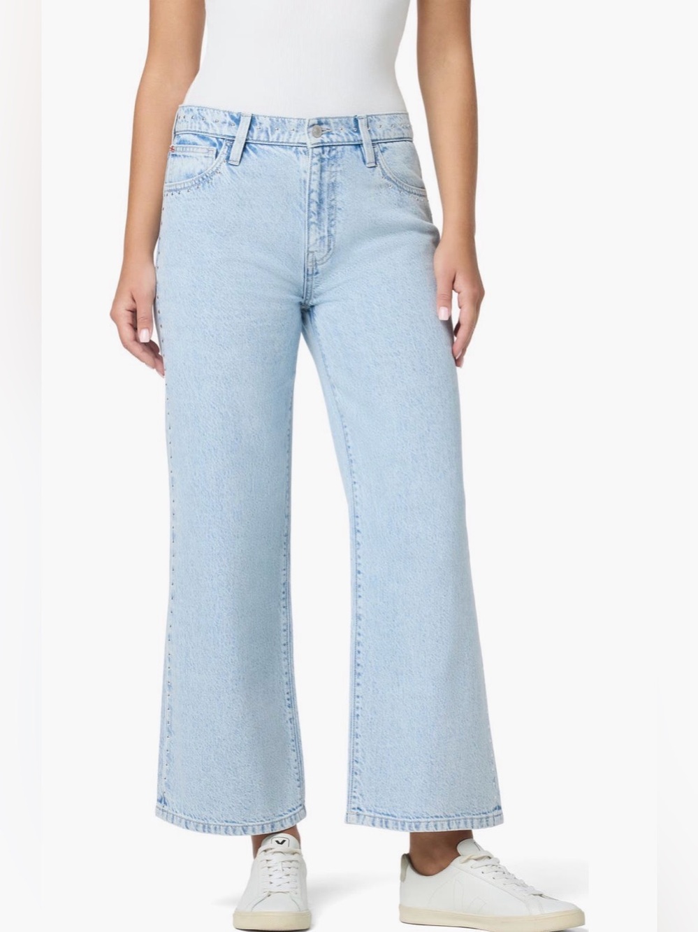 NWT HUDSON Rosalie Studded Ankle Wide Leg Jean 29/8